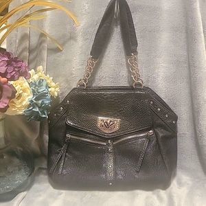 Kathy Van Zeeland black PVC purse